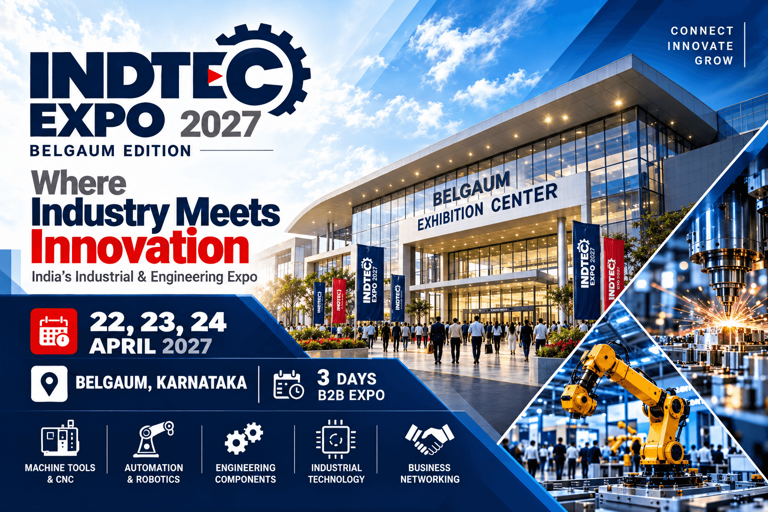 INDTEC EXPO 2027 – Belgaum official poster — 22-24 Apr 2027, Belgaum, Karnataka